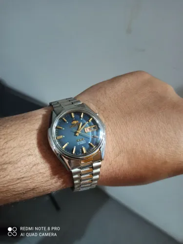 Relógio orient automático 3 estrelas azul