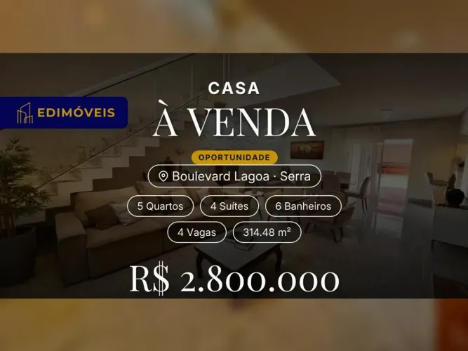 Incrível Residência no Boulevard Lagoa: 5Q, 4 Suítes e Lazer Club!