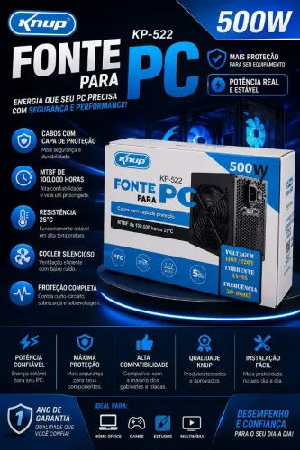 FONTE DE ALIMENTAÇÃO 500W