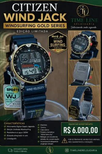 Relógio citizen Wind Jack Windsurfing Gold