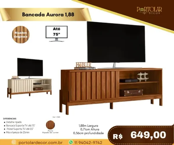 Bancada Aurora 1,88, a pronta entrega