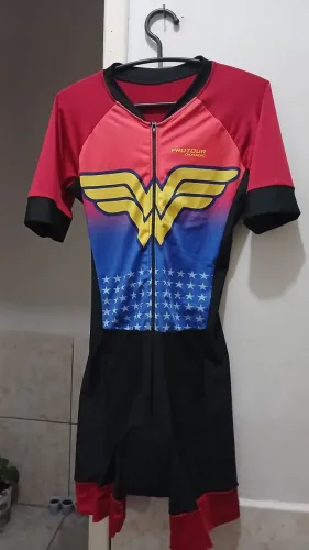 ? Macaquinho de Ciclismo Pro Tour - Mulher-Maravilha