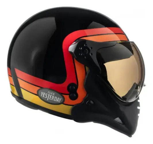 Capacete Moto Peels F21 Click Yesterday Custom Old School