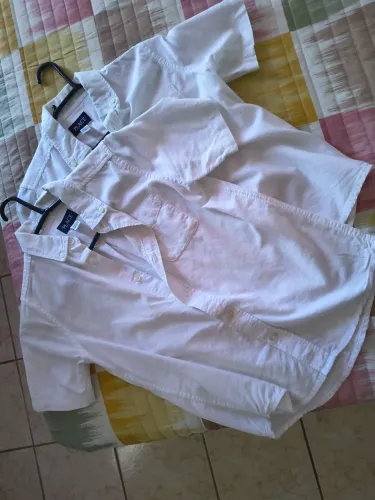 Camisa manga curta branca infantil masculino tamanho m