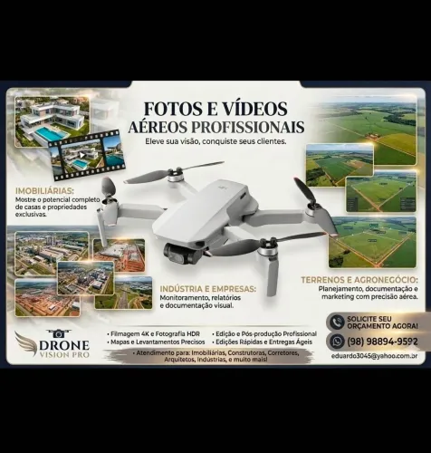 Fazemos videos e fotos com drone