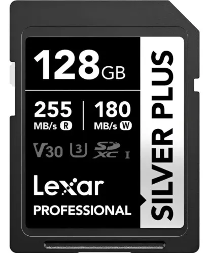Cartão Lexar Silver Plus Sdxc 128gb 255mb/s