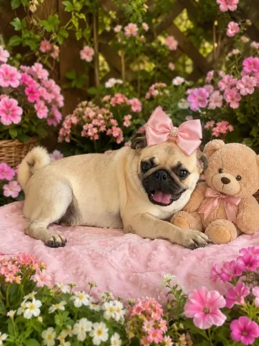 Pug cão exótico em beleza incomparável 
