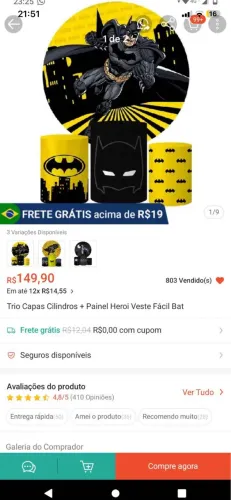Kit Capas de cilindros + capa de painel do Batman