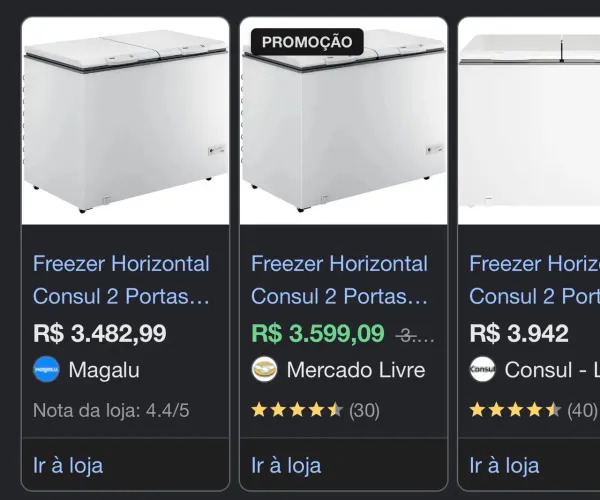 freezer consul 2 portas