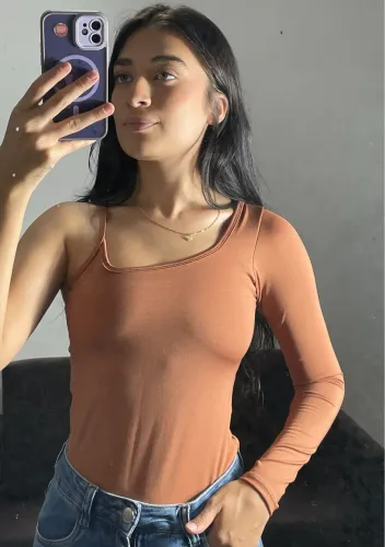 Body Longo Marrom 