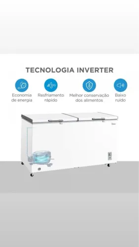 Freezer MIDEA 508 litros 10 anos de garantia do motor