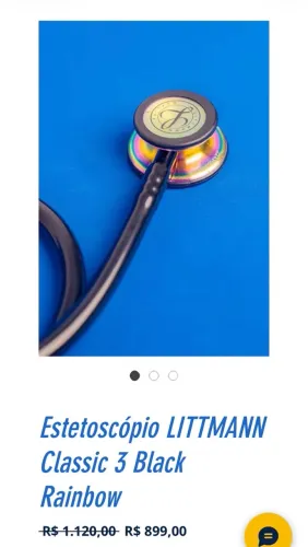 Estetoscópio LITTMANN Classic 3 Black, Rainbow, NOVO. Valor: 700 reais Entrego na casa