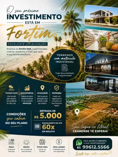 TERRENO NO FORTIM POR TRAS DO NOVO SHOPPING MINIBOX MATRICULADO