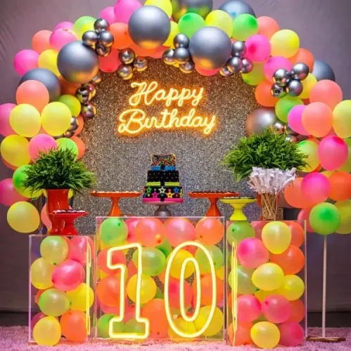 Luminária Happy Birthday Neon Led Decoração Festas