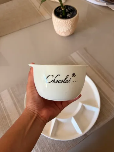 Kit de Fondue em Porcelana Completo - Excelente Estado