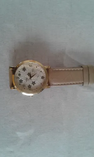 Relógio Condor Pulseira Couro Dourada