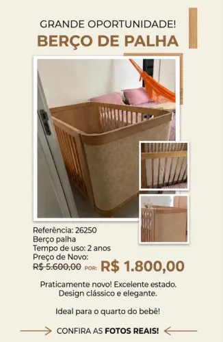 VENDO BERÇO PALHA REFERÊNCIA 26250