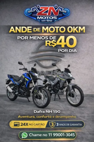 DAFRA NH 190 ABS  KM | 12 X SEM JUROS NO CARTÃO DE CRÉDITO