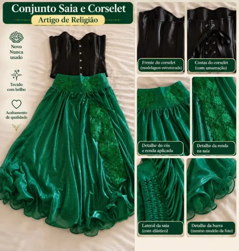 Conjunto de saia e corselet para uso religioso.