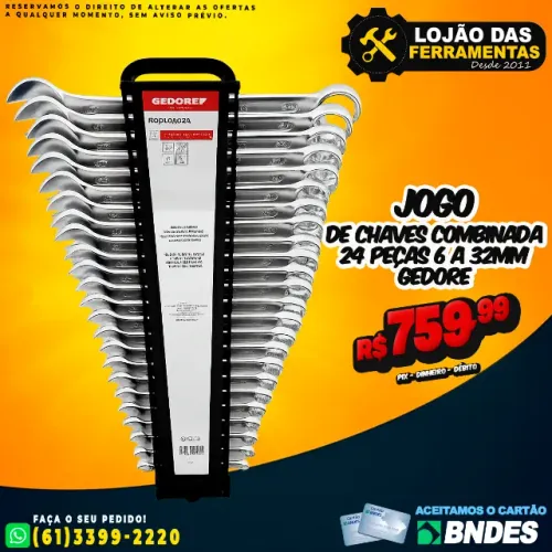 Jogo de Chaves Combinada 24 Pçs 6 a 32mm Gedore
