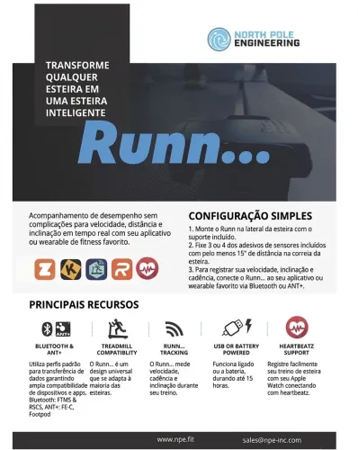 Esteira Ergométrica inteligente sensor Runn Para Esteira