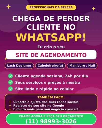 Faço sites de agendamento, sites no Google e mídias sociais
