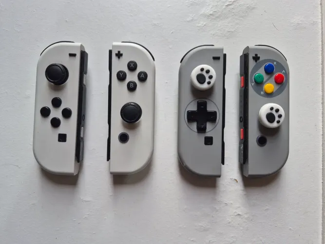 JoyCon Nintendo Switch Branco + SNES Custom