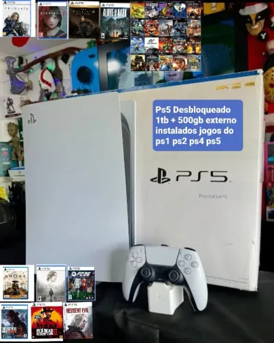 ps5 2tb Lotado de jogo, novo zero o top