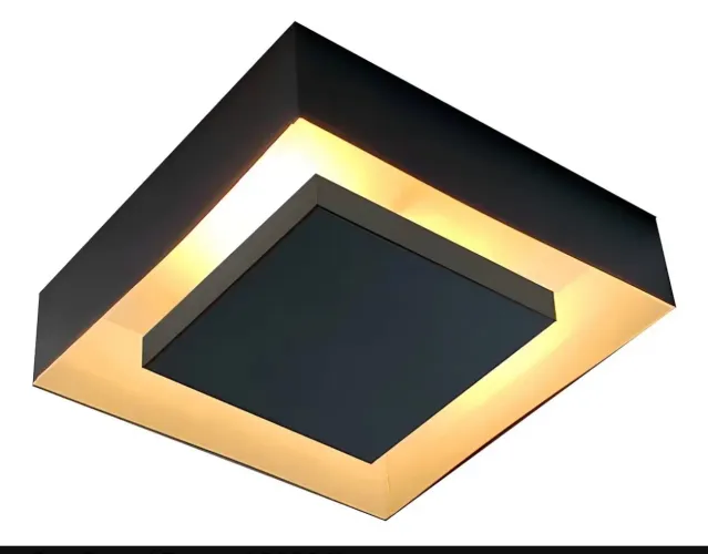 Luminária plafon luz indireta de sobrepor. 60 X 60cm. Preta
