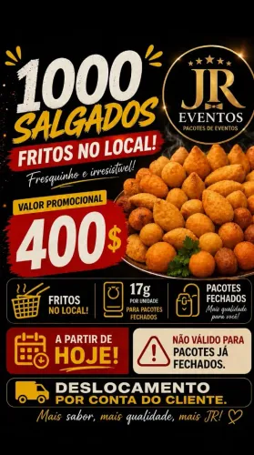1000 salgados fritos no local 