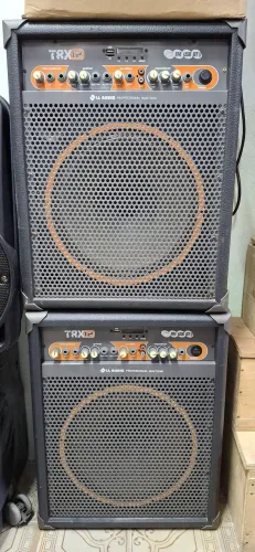 Caixa de Som Amplificada 12" Bluetooth USB FM LL Audio TRX12 Preto/Laranja