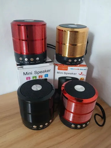 Mini Caixinha de Som Bluetooth Portátil H'Maston - FM, USB e Cartão SD