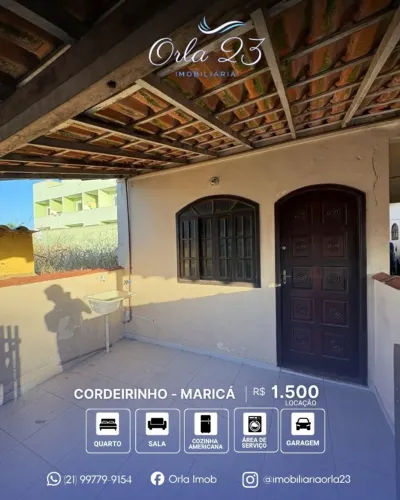 GUARATIBA, ORLA 23 IMOBILIÁRIA ALUGA! EXCELENTE CASA PRÓXIMO A PRAIA EM MARICÁ.