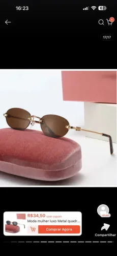 Óculos de Sol Miu Miu oval novo