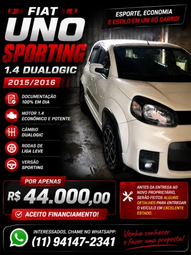 Fiat Uno Sporting Dualogic 1.4 EVO Flex 8V 4P 2015