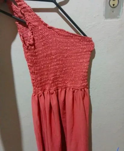Vestido longo coral feminino, tamanho único usado apenas uma vez
