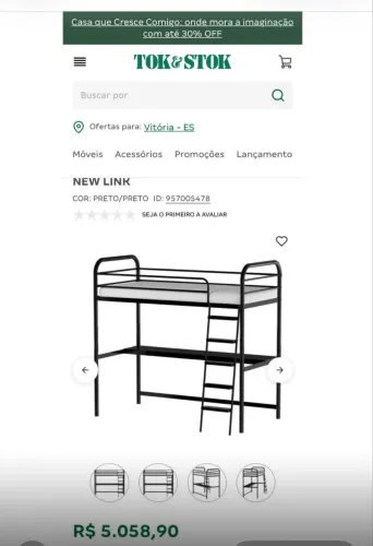 Cama com escritório da Tok Stok - New Link