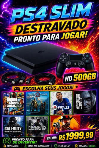 Ps4 slim DESTRAVADO COM JOGOS A SUA ESCOLHA GARANTIA DE LOJA 