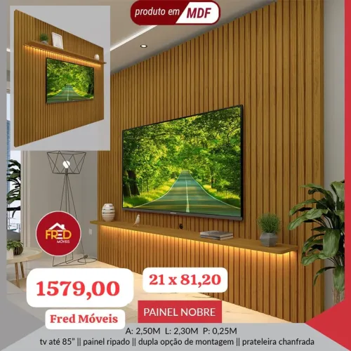 Painel ripado pra tv de até 85, entrega e monta, super promoção