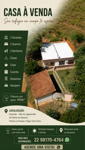 VENDO CASA EM INTUPIÇÃO/ JAGUAREMBÉ