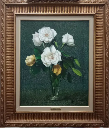 Pintura Óleo Rosas 50x40cm Irisney Bosco