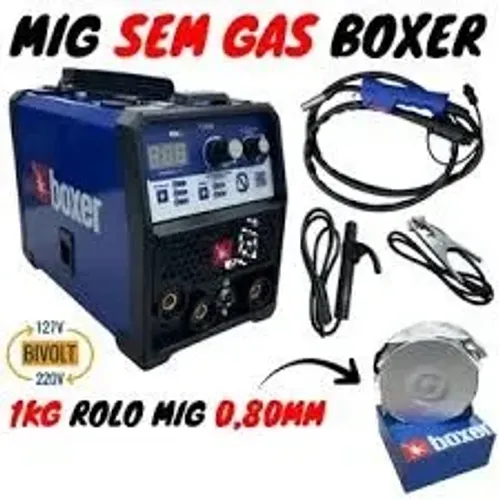 Inversora MIG 0 Sem Gás TIG/MMA 120A Bivolt Multiprocesso Boxer.