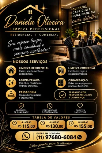 Faxineira/passadoria/pós obra 
