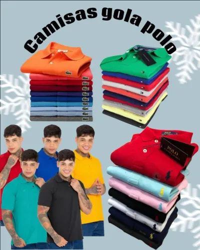 4 Camisas gola polo algodão M, G, GG , G1, G2 