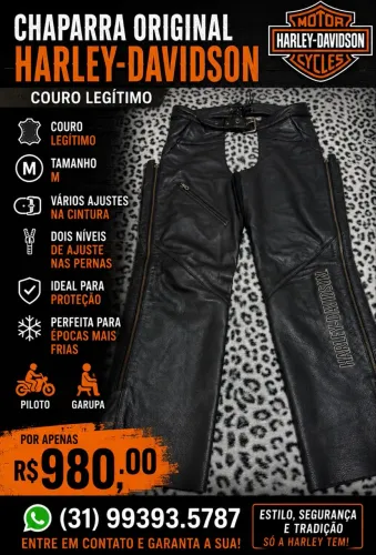 Chaparra / Calça original Harley Davidson em Couro legítimo