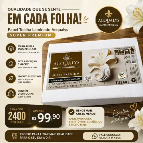Papel Toalha Laminado Acqualys