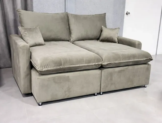 Sofá Cama Luxo 180 Mts Molas Ensacadas Espuma D28 Bipartido