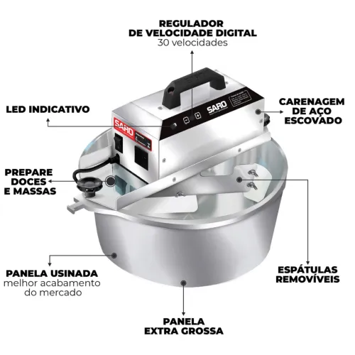 Panela mexedora 10 Litros