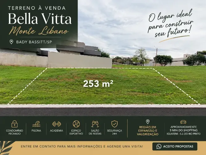 Lote 253m² no Bella Vitta Monte Líbano - Bady Bassitt