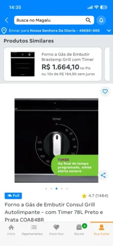 Forno de embutir a gás